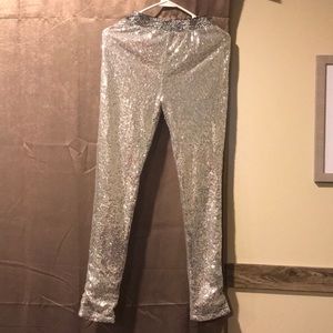 Silver sequin NWT pants large